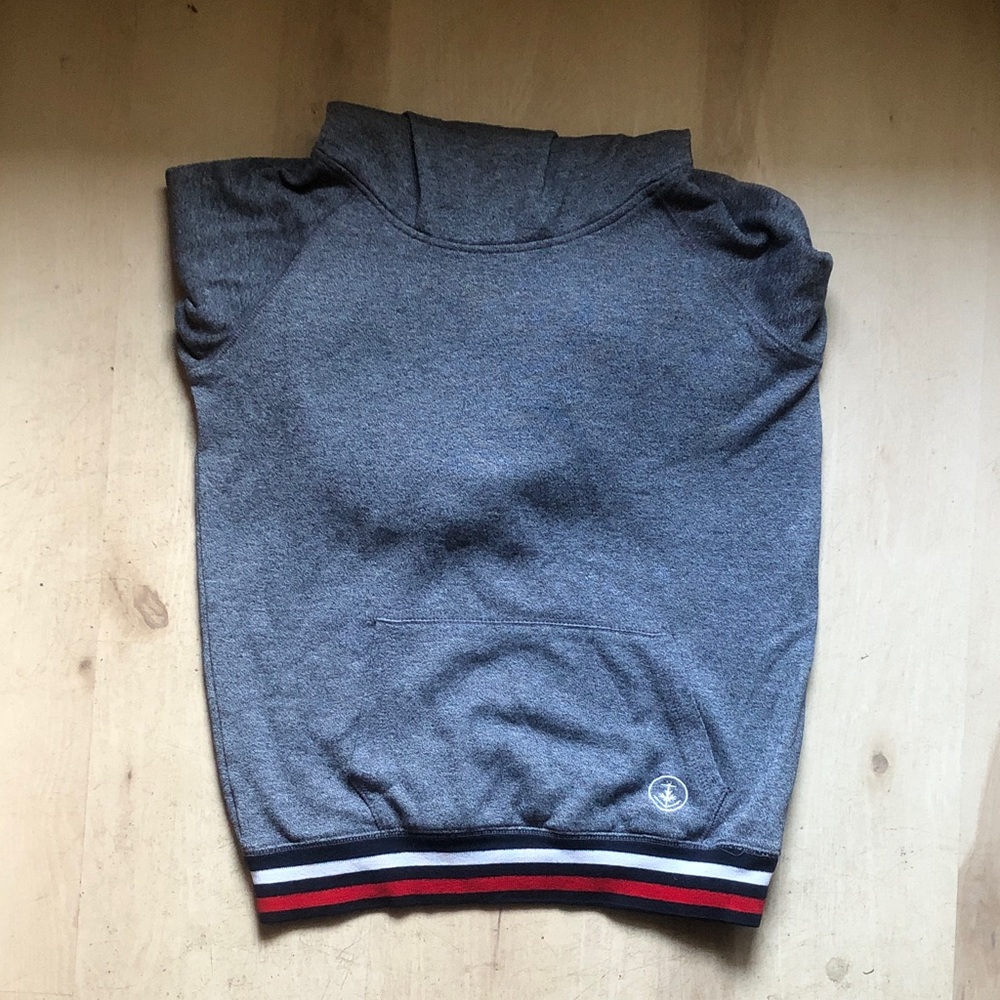 Bluenotes Gray Sweater with Striped Hem